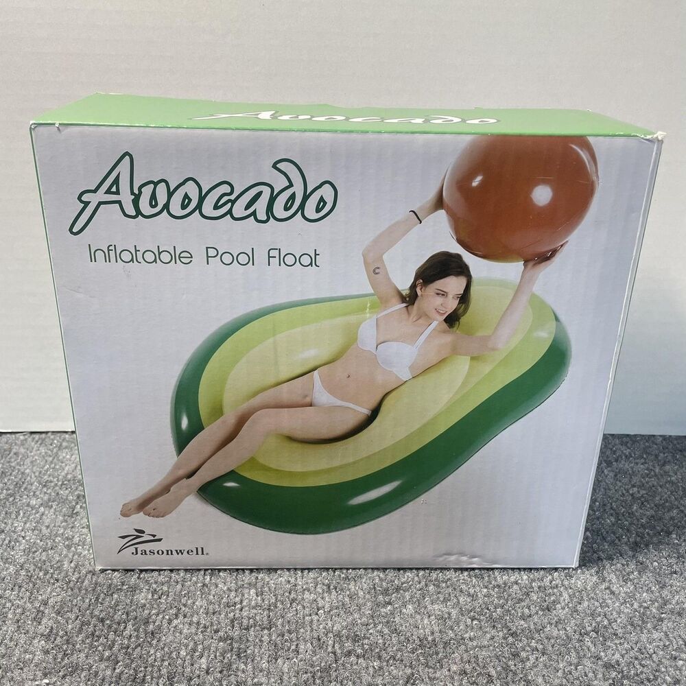 Jasonwell Avocado Inflatable Pool Float Giant Raft Lounge Floatie Ages 8+ New
